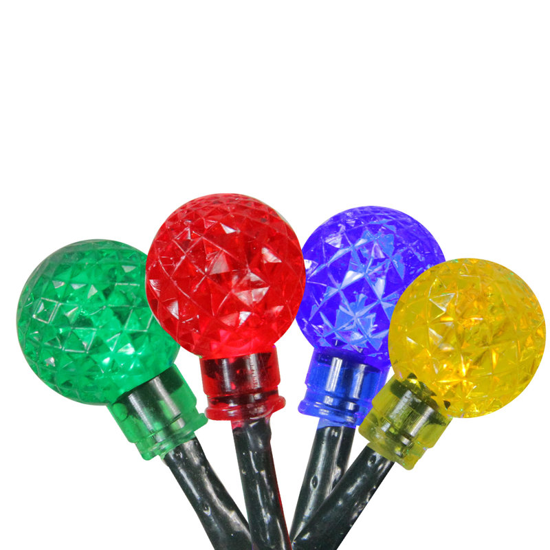 240 lumières de Noël sphériques G20 multicolores à DEL - fil vert de 80 pi