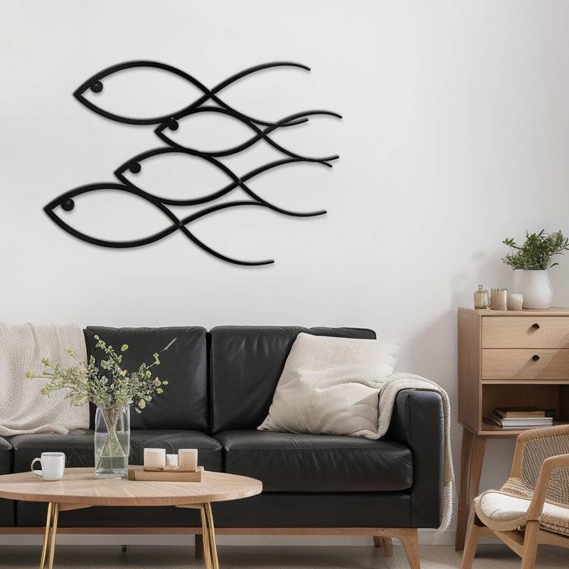 Wall Decor Metal, 24" H x 36" W x 0.05" D, Black