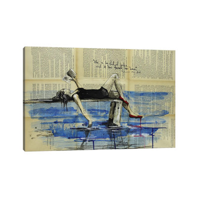 She Is Too Fond Of Books by Sara Riches - Wrapped Canvas Graphic Art