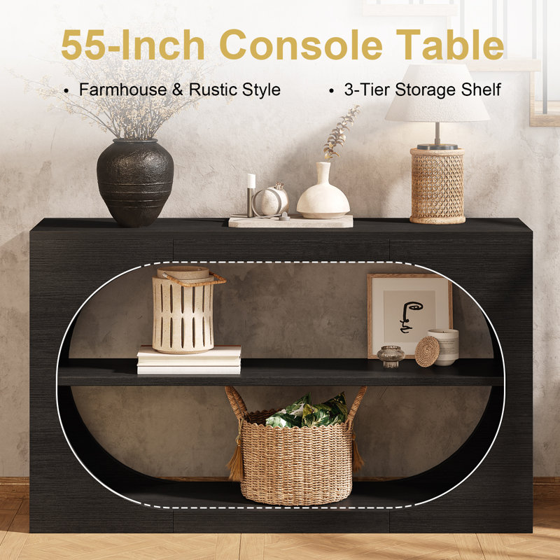 Table basse 55 po 55 po, Noir, noir, noir, noir