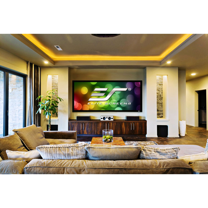 Sable Frame 2 Series Fixed Frame Wall Mounted Projector Screen, Matte White, Black velvet frame, 158" Diagonal