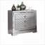 Table de chevet Glam Silver avec chargeur USB & amp; Tiroir à bijoux caché