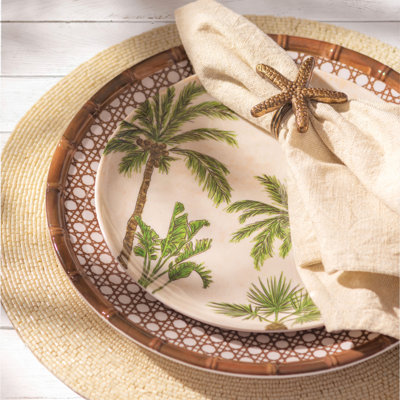 MELAMINE DINNER PLATES S/4 BAMBOO (S25)