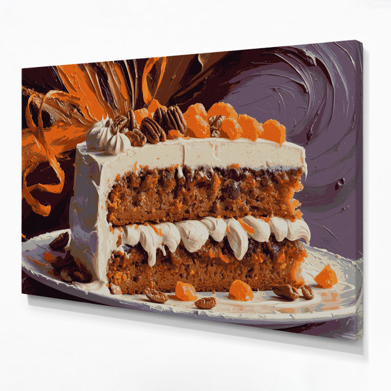 Desserts Carrot cake Brown Canvas Wall Art, H 20 po x l 24 po
