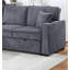 Ensemble de canapé convertible modulaire convertible en velours côtelé gris foncé-1418632180
