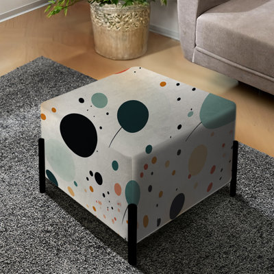 Motif scandinave simplicité à pois - Repose-pieds carré à pois