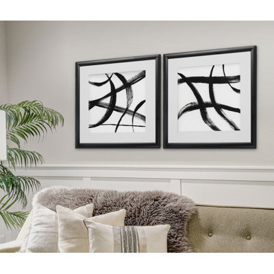 « gestural marks i », ensemble de 2 reproductions encadrées