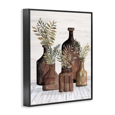 «Brown Pottery Botanicals», estampe numérique par Cindy Jacobs