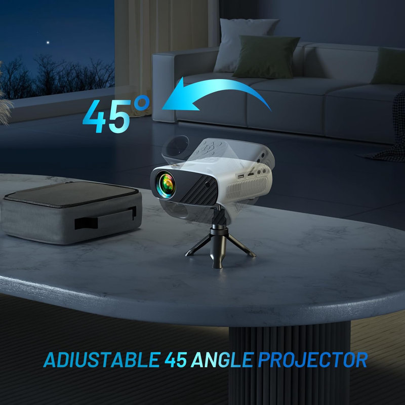 Mini Projector, Upgraded 1080p Hd Projector, 8000l Portable Projector With Tripod, Movie Projector Compatible With Android/ios/windows/tv Stick/hdmi/usb
