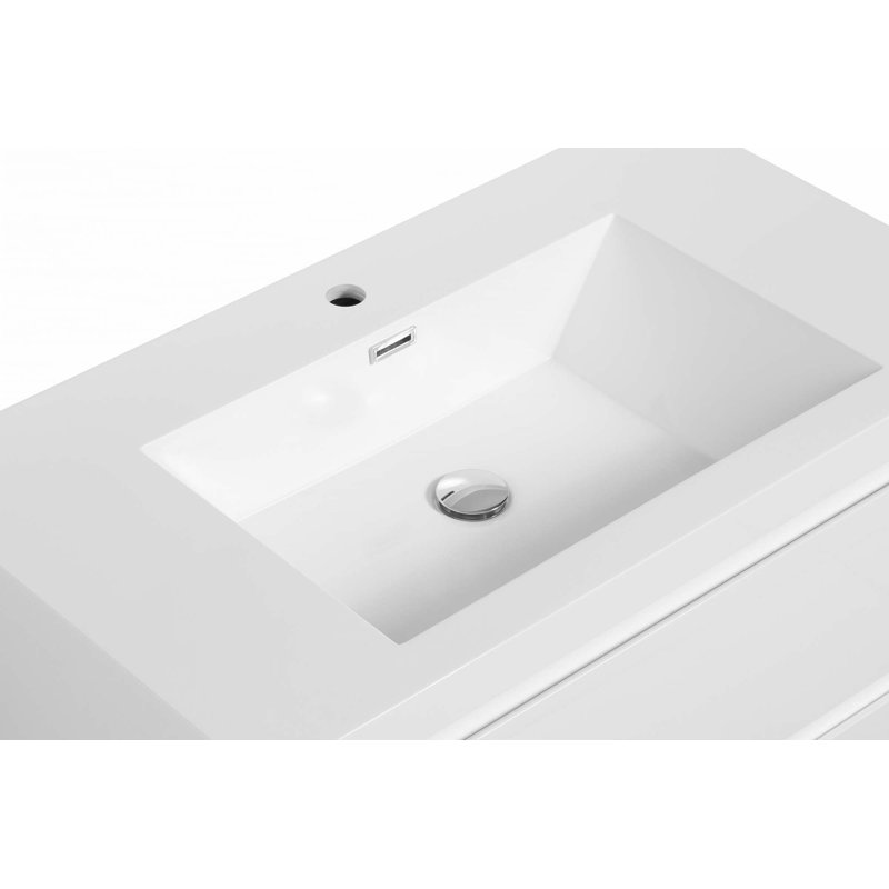Floating Bathroom Vanity With Sink, 36"