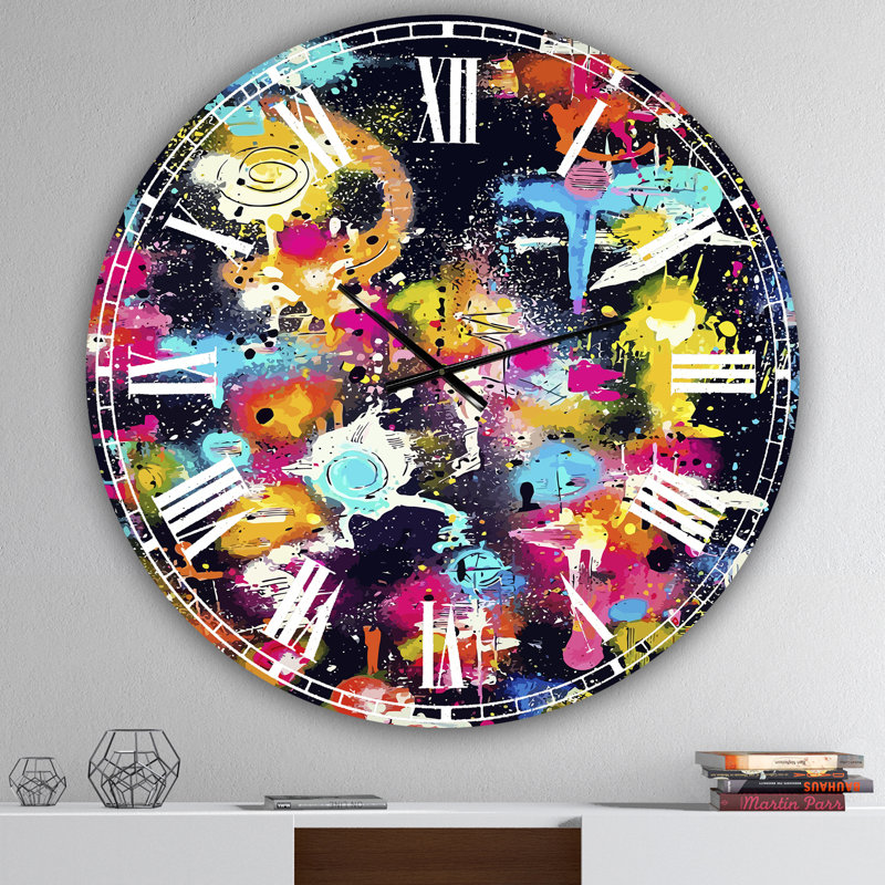 Horloge murale moderne surdimensionnée The Lovers The Dreamers & Me, Moyen
