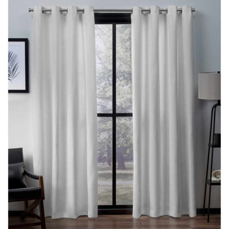 Paire de rideaux semi-transparents avec œillets Ratcliff, Hiver, l 54 po x L 96 po