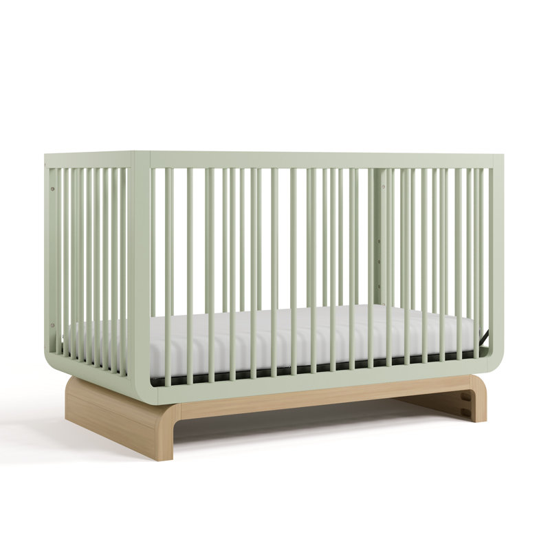 Lit de bébé convertible 5-en-1 Santorini, Sauge / bois flottant, Lit à barreaux