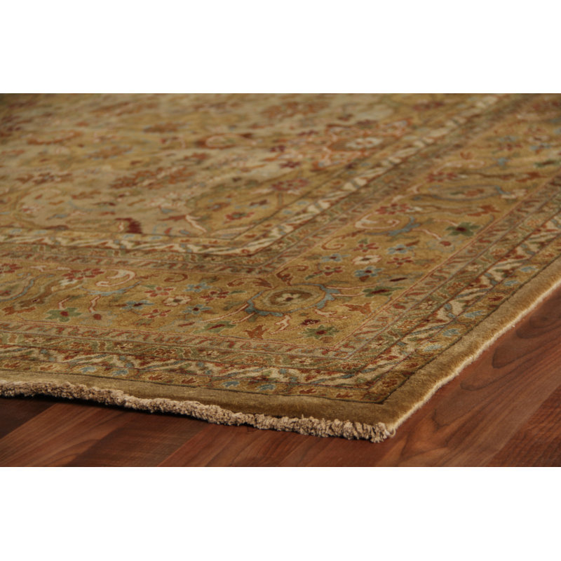 Antique Weave Sultanabad Wool Oriental Area Rug in Yellow/Brown/Green, Rectangle 13'6" x 18'
