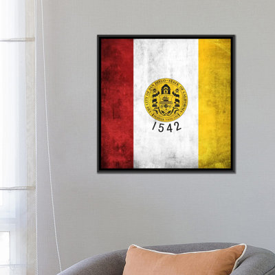 « san diego flag, grunge », impression sur toile