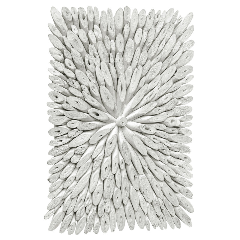 Bahama Whitewashed Wood Sunburst Wall Decor