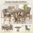 Set of 2 Dining Counter Height Chairs Modern Farmhouse Rustic Look Distressed Design Ladderback Solid Wood
