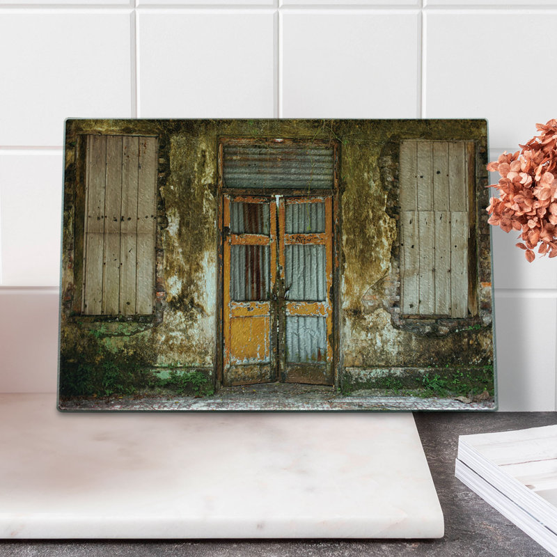 Multicolore planche à découper en verre trempé rustique Ambesonne