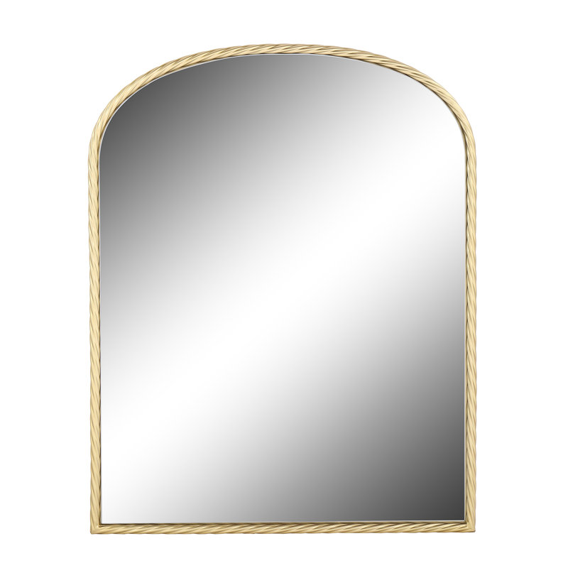 Metal Arch Wall Mirror, Gold, 40" x 34"