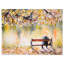Reproduction d’art graphique sur toile tendue woman assis sur un banc-29505804
