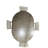 Extendable Round Pedestal Dining Table in White and Grey With 18" Takeout Leaf (Seats 4-6 people)