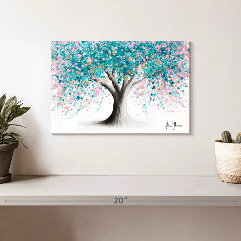Arbre à fleurs turquoise, H 8 po x l 12 po
