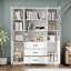 Bibliothèque à 3 tiroirs avec portes en verre H 78,7 po x l 63 po