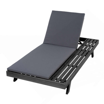 Acacia Wood Lounge Chaise Set With Adjustable Recline And Water-Resistant Cushions For Outdoor Use