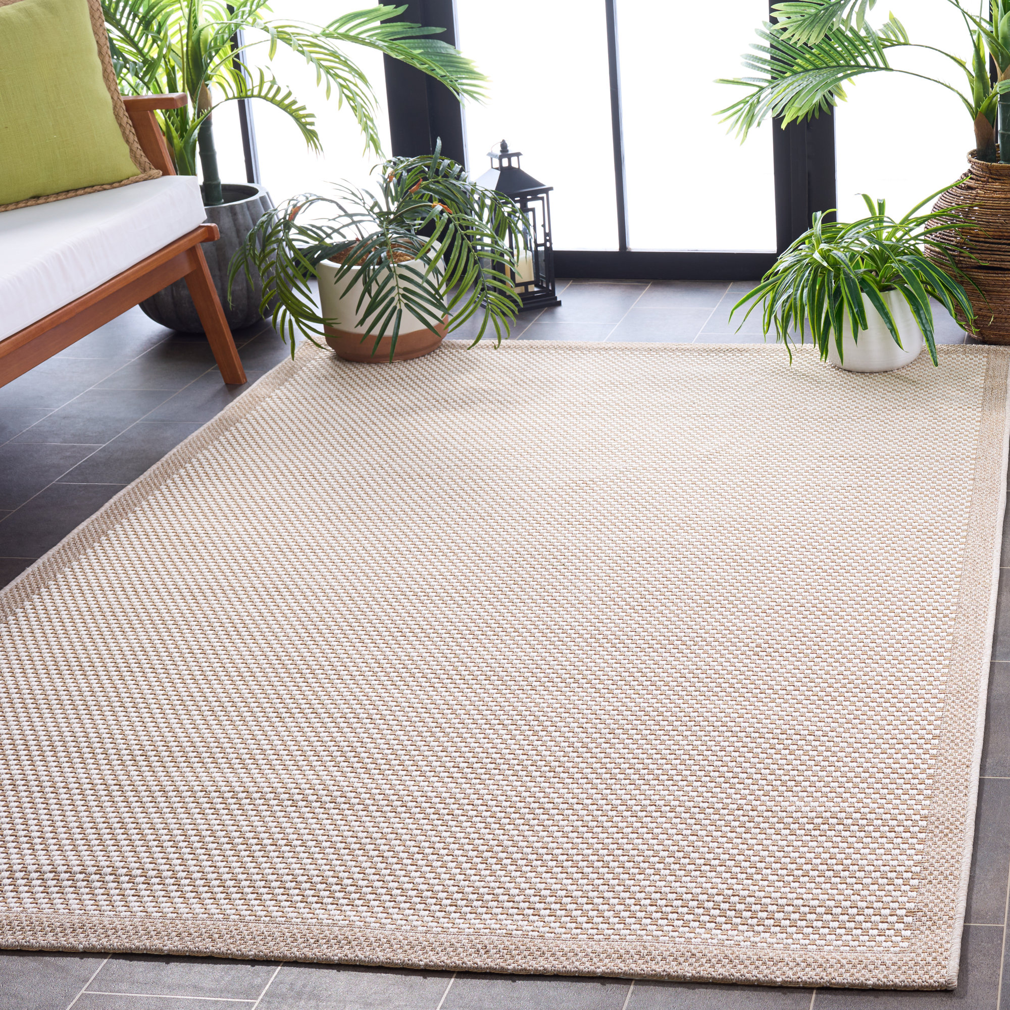 Osaka Sisal All-Weather Performance Checkered Rug, Rectangle 5'3" x 7'6"