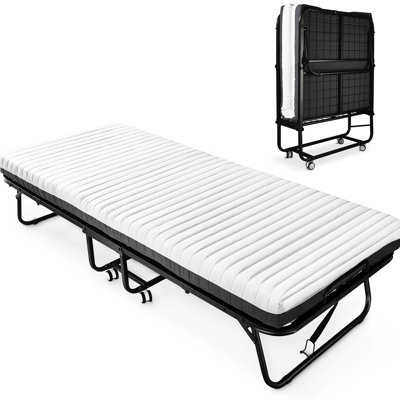 Fold Up Bed With Sponge And Cloth - Adult Portable Cot, 75"L X 46"W, Space Saving Design Folding Guest , Easy To Carry