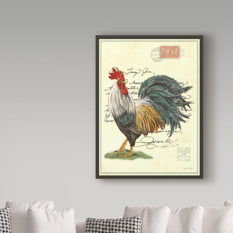 «Poster Stamp Rooster» par Deagen, impression sur toile tendue, H 19 po x l 14 po x P 2 po