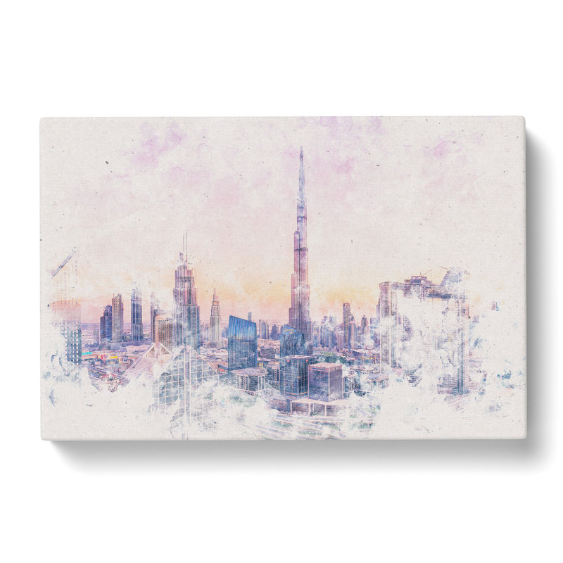 Dubai Skyline - Wrapped Canvas Print, 50cm H x 76cm W x 3cm D