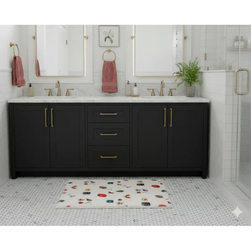 Abstract Area Rug in White, Rectangle 10' x 14'