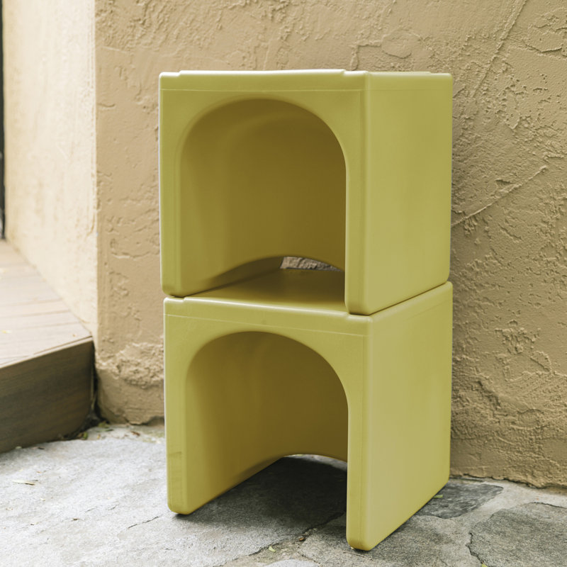 Fern Green Plastic Multipurpose Table and Cube Chair Set