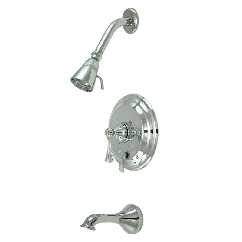 Kingston Brass Single-Handle Pressure Balanced Tub and Shower Faucet, Polished Chrome