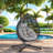 Versatile Hanging Egg Chair With Pe Rattan Hollowed-out Design, Iron Base, A Headrest And Cushion-1505382367