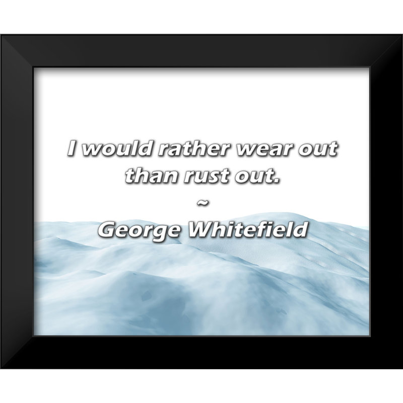 George Whitefield Quote: I would rather wear out than rust out.