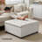 33.5"W Upholstered Square Coffee Table Storage Ottoman With Split Lift Top-124794781