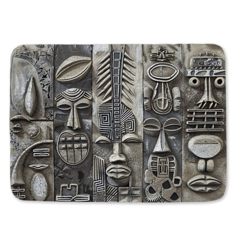 Tapis de bain mosaïque africain, L 21 po x L 34 po