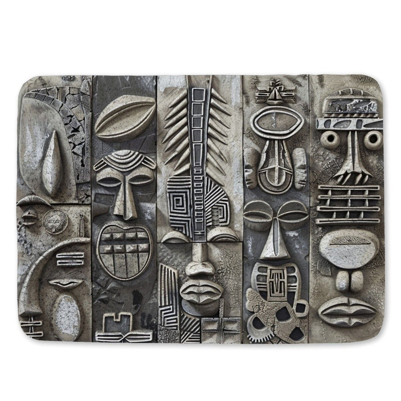 Tapis de bain mosaïque africain, L 17 po x L 24 po