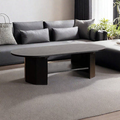 Table basse ovale de style moderne avec grande capacité