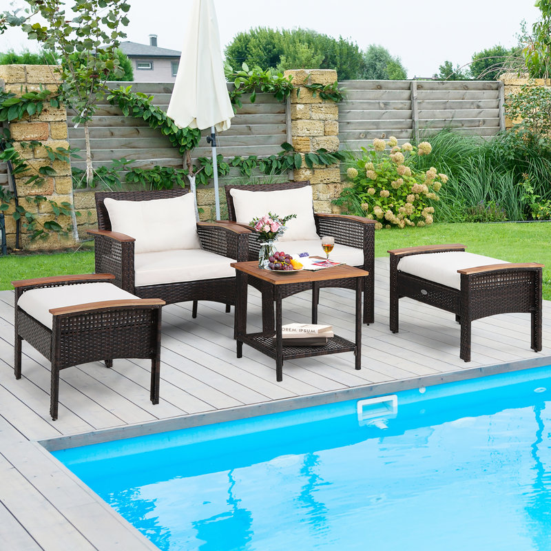 Daycee 4 - Person Patio Conversation Set with Cushions