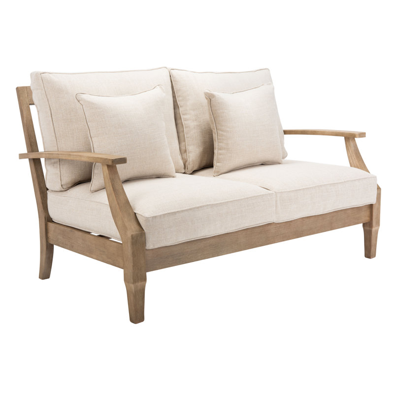 Causeuse avec coussins Samya, Naturel / Beige