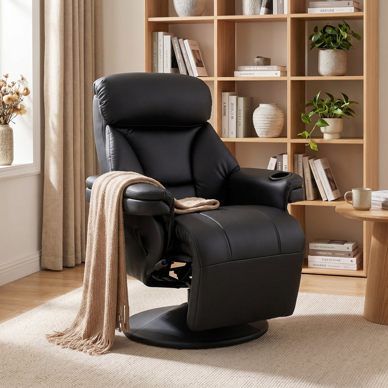 HOMCOM Manual Recliner Chair with Footrest Adjustable Backrest Black
