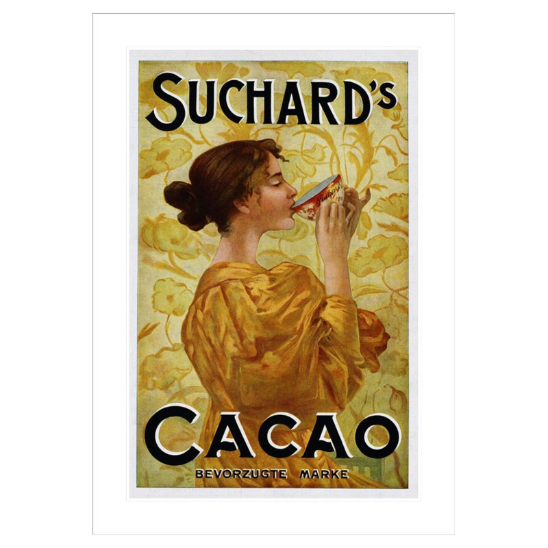 Circa 1905, affiche belge pour Cacao de Suchard par Inconnu, impression giclée encadrée, H 41,5 po x l 29,4 po