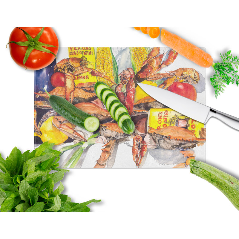 Crabs Glass Cutting Board