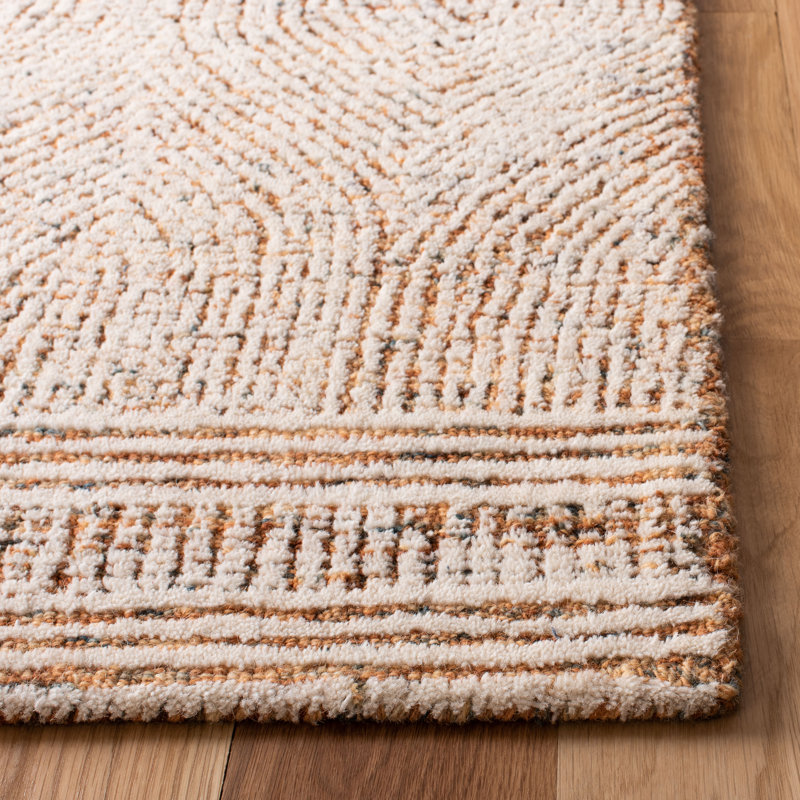 Cole Hand Tufted Wool Rug, Rectangle 2'3" x 4', Ivory/Rust