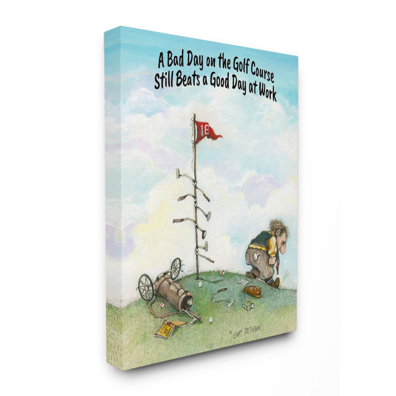 « bad golf batte good work », reproduction de golf sports design» par gary patterson, impression, Toile tendue