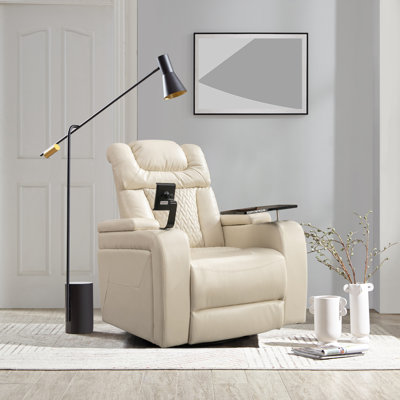 Keerstin Faux Leather Swivel Power Recliner