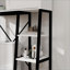 Armoire de rangement au-dessus de la toilette, porte de grange coulissante de ferme avec tablettes réglables Support latéral | Blanc | Panneau de fibres à densité moyenne